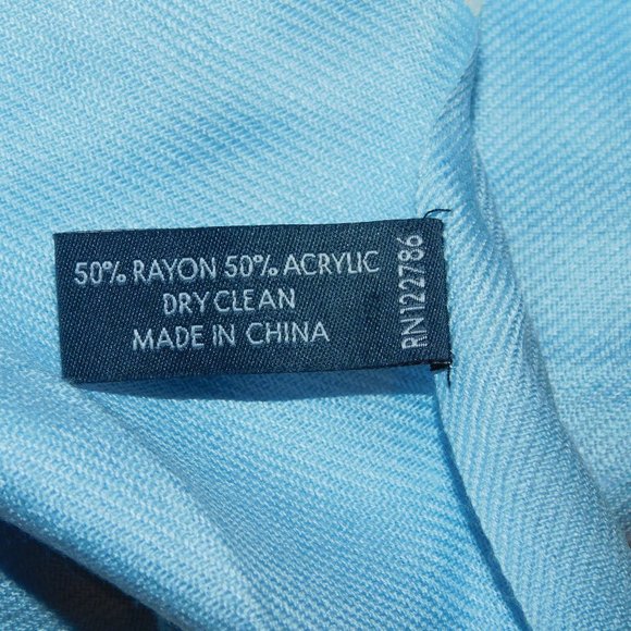 Pashmina Blue Scarf Fringe Wrap - Picture 4 of 7